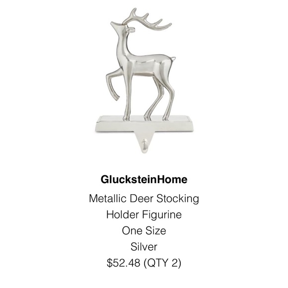 2 GlucksteinHome Metallic Deer Stocking Holder Figurines - Picture 6 of 6